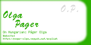 olga pager business card
